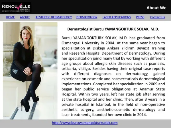 Dermatologist Burcu YAMANGOKTURK SOLAK, M.D.