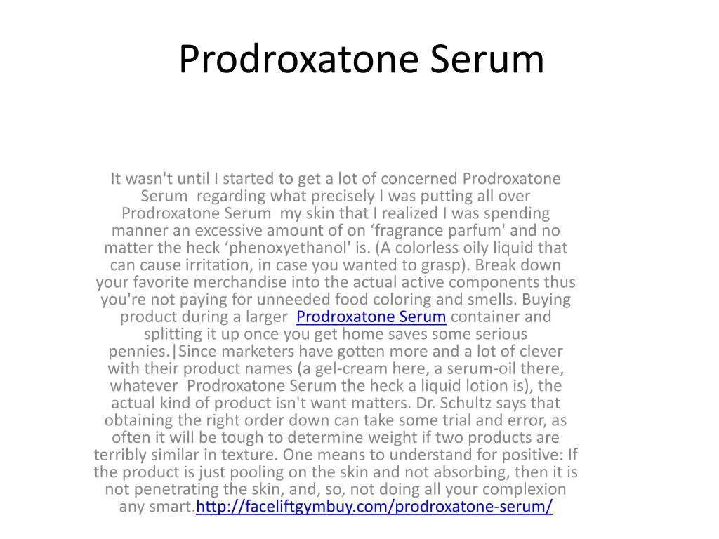 prodroxatone serum