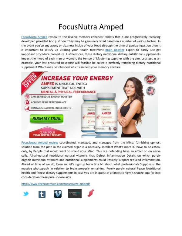 FocusNutra Amped review Is Best Supplements