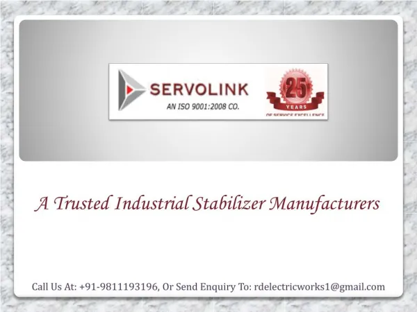 Industrial Stabilizer Manufacturers