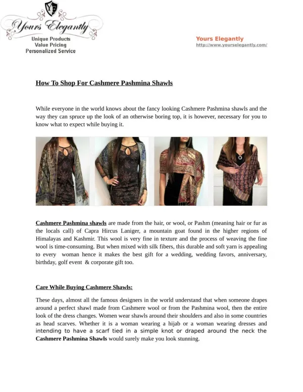 How To Shop For Cashmere Pashmina Shawls
