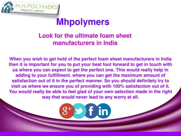 Look for the ultimate foam sheet manufacturers in India
