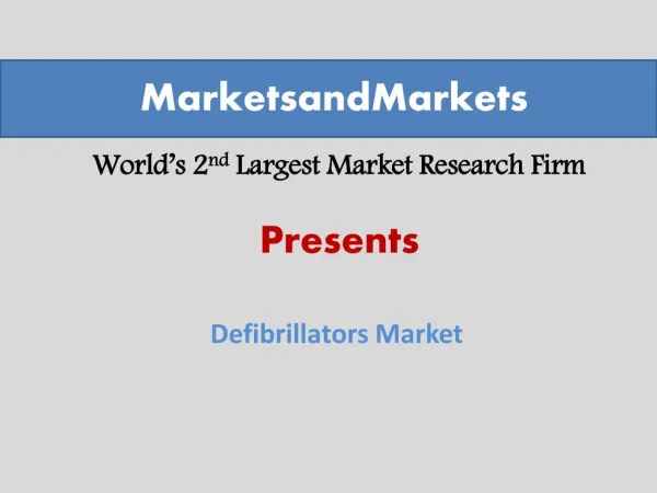 Defibrillators Market worth $12.9 Billion by 2019