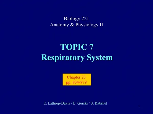 TOPIC 7 Respiratory System