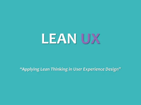 GHA Lean UX presentation