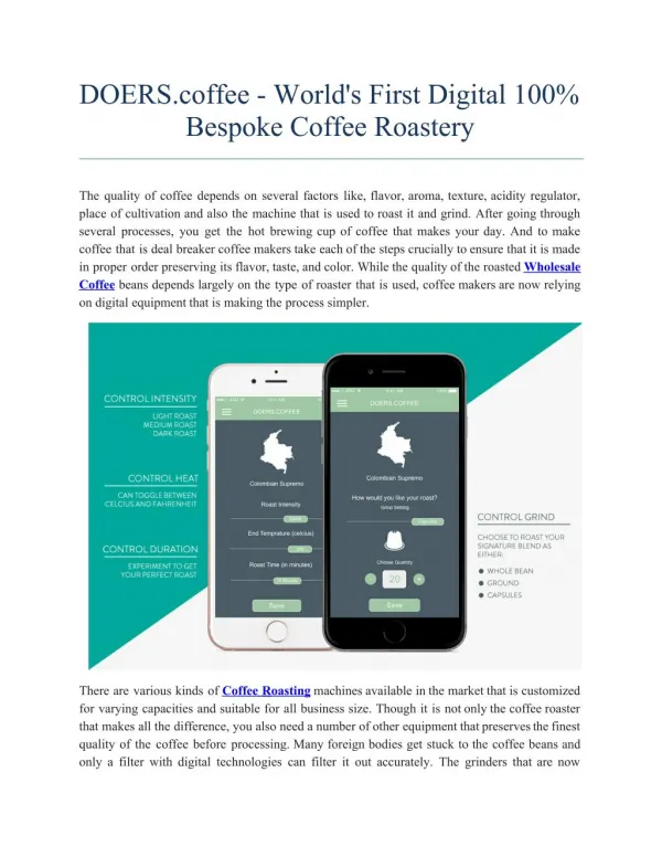 DOERS.coffee - Worlds First Digital 100 Bespoke Coffee Roastery.pdf