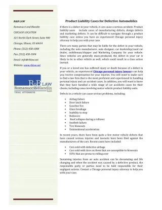Product Liability Cases for Defective Automobiles - slide 1