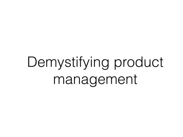 Product Management Workshop