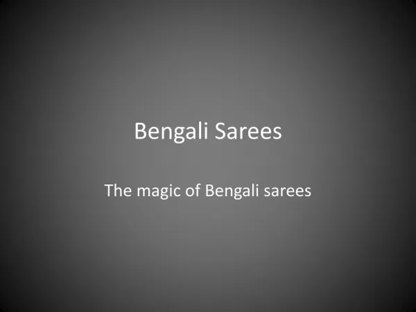 Types of Bengali Sarees
