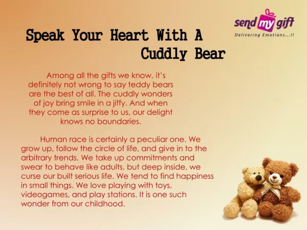 Teddy Bear Online: Speak Your Heart With A Cuddly Bear