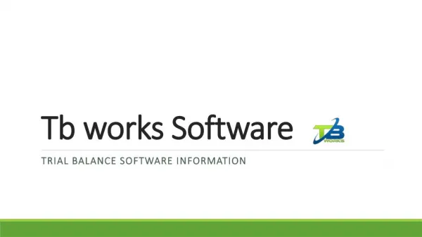 Tb works software trial balance software information