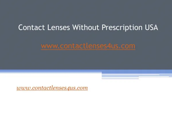 Buy Contact Without Prescription - Contactlenses4us