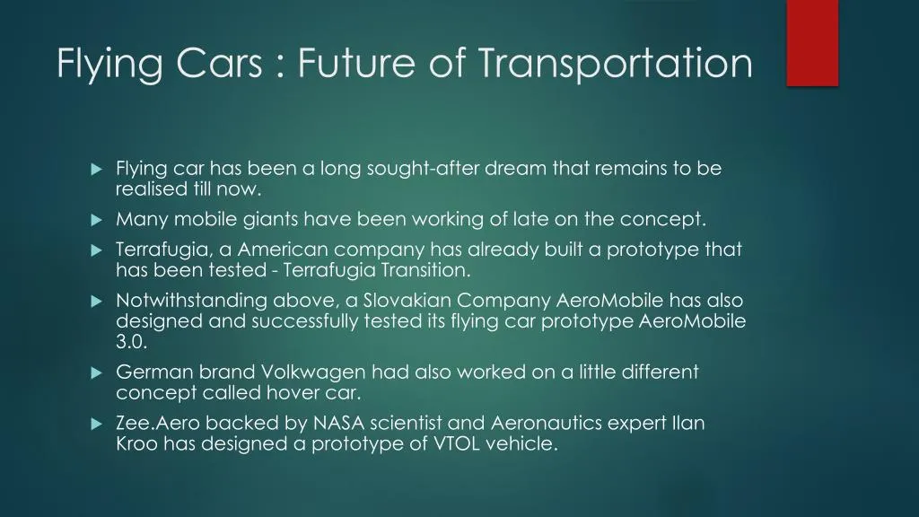 flying cars future of transportation