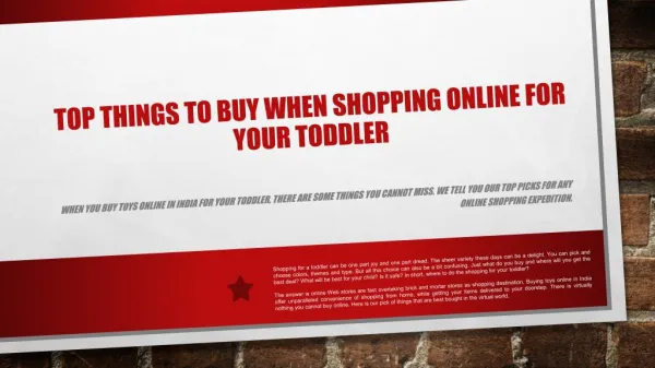 Top Things to Buy When Shopping Online for Your Toddler