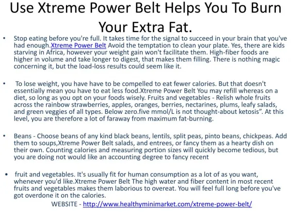 Xtreme Power Belt Is Best Way To Get Slim And Trim Physic.