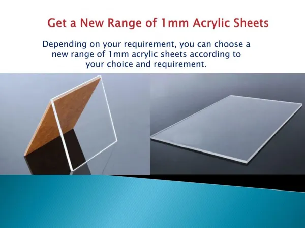 Get a New Range of 1mm Acrylic Sheets