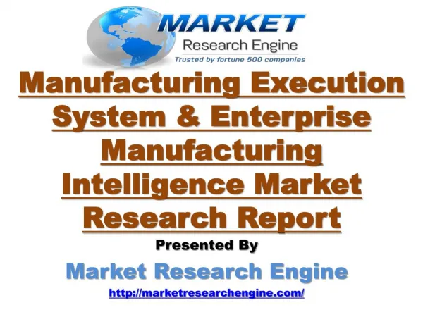Manufacturing Execution System & Enterprise Manufacturing Intelligence Market will Grow at a CAGR of more than 15.0% dur