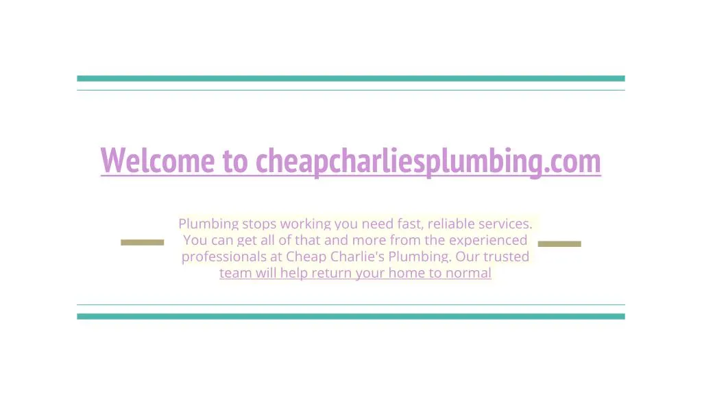 welcome to cheapcharliesplumbing com