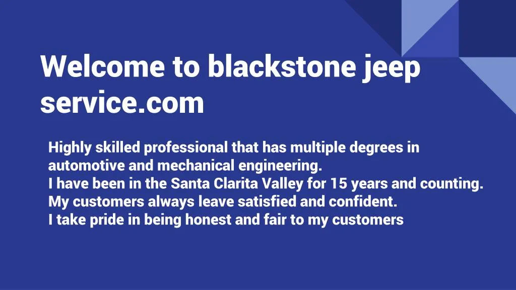 welcome to blackstone jeep service com