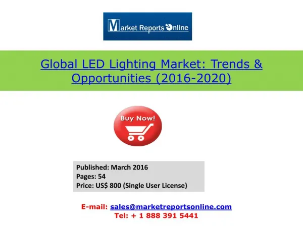MRO: Worldwide LEd Lighting Industry Opportunities and 2016 Trends