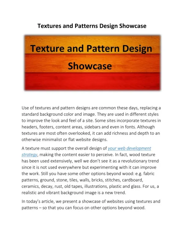 Textures and Patterns Design Showcase