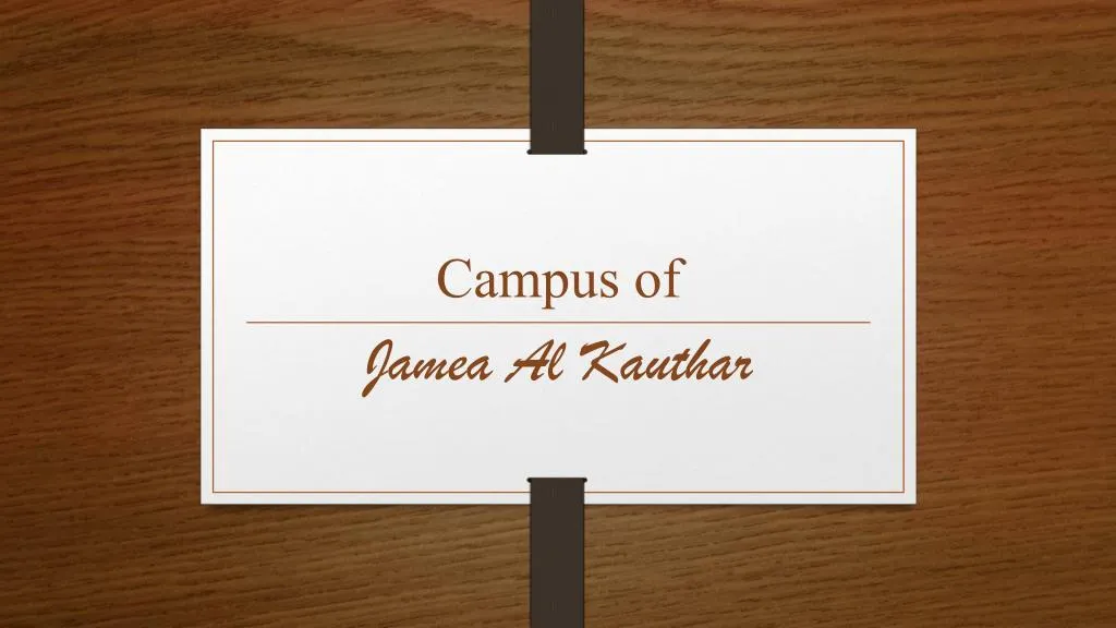 campus of jamea al kauthar