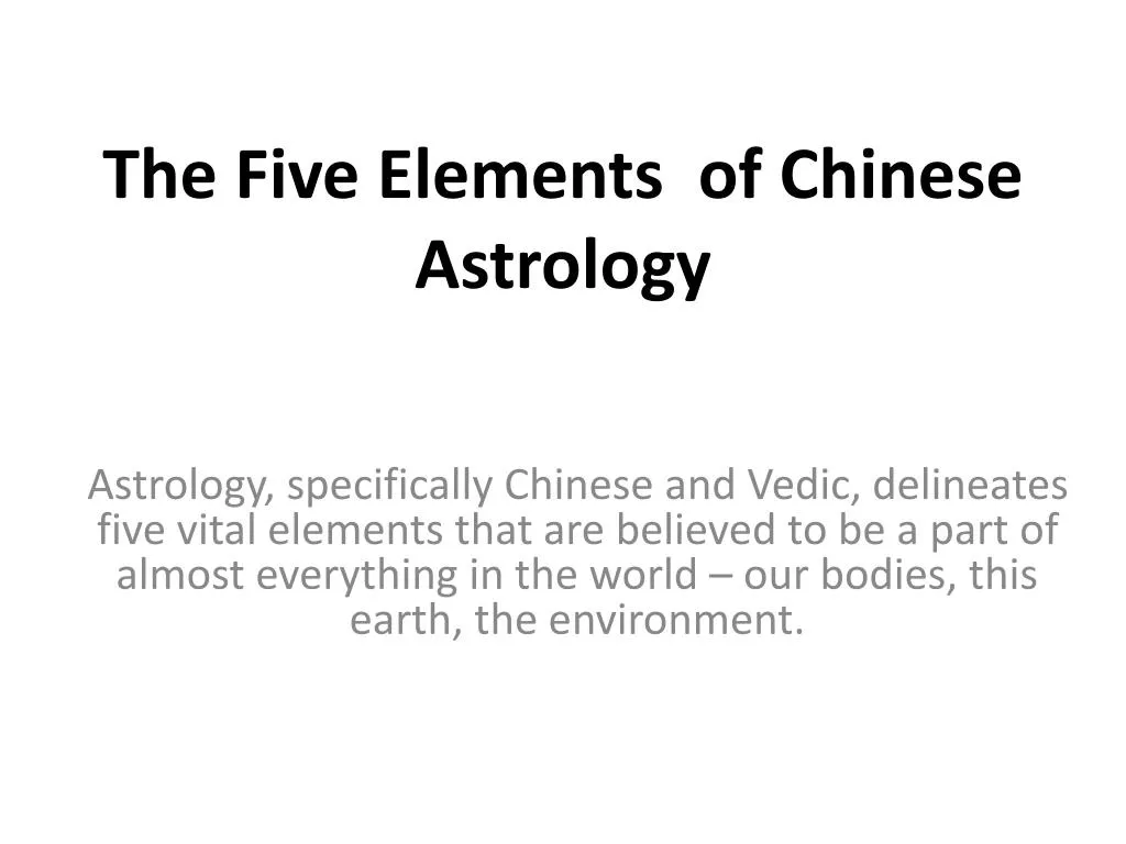 the five elements of chinese astrology