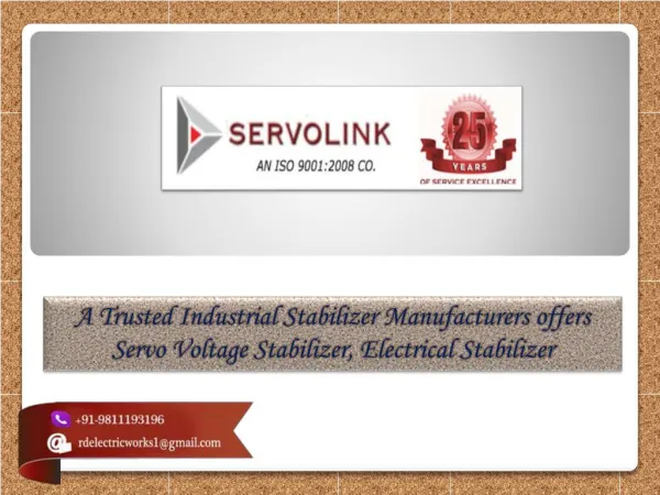Servo Voltage Stabilizers Manufacturers