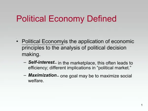 Political Economy Defined