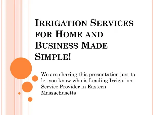 Residential Irrigation| Residential sprinkler system