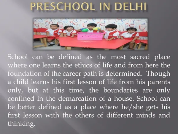 Preschool in Delhi