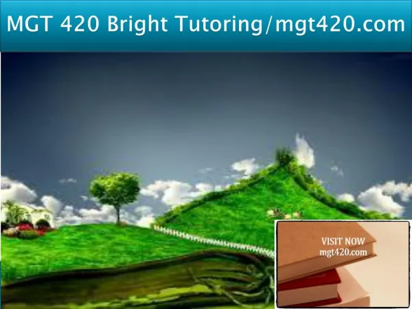 MGT 420 Bright Tutoring/mgt420.com