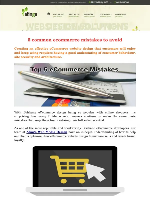 5 common ecommerce mistakes to avoid