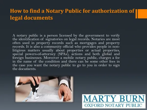 How to find a Notary Public for authorization of legal documents