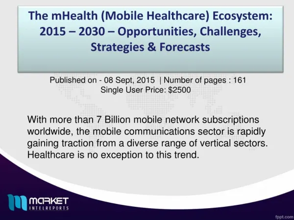 mHealth market will account for nearly $18 Billion in 2016 alone | MIR