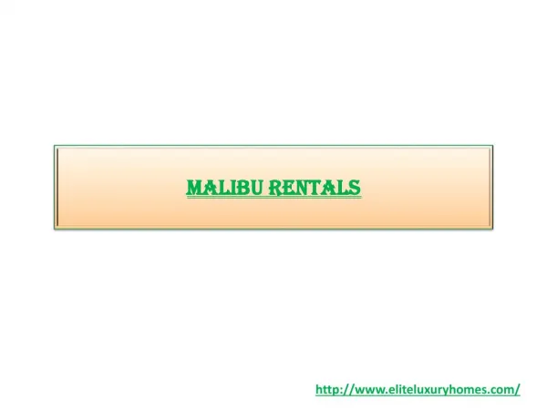 Malibu Rentals