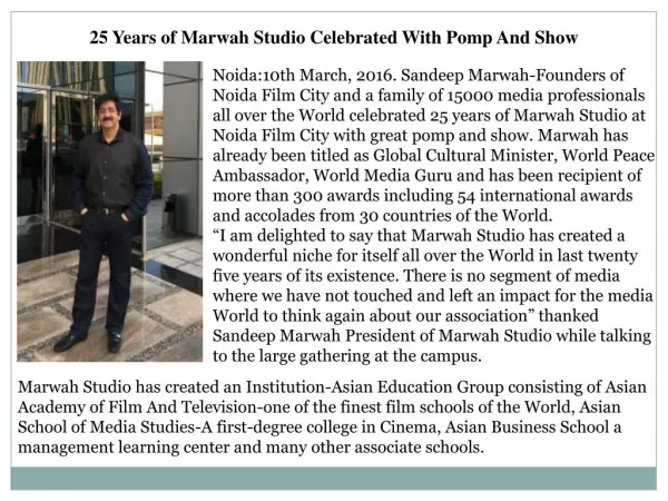 25 Years of Marwah Studio Celebrated With Pomp And Show