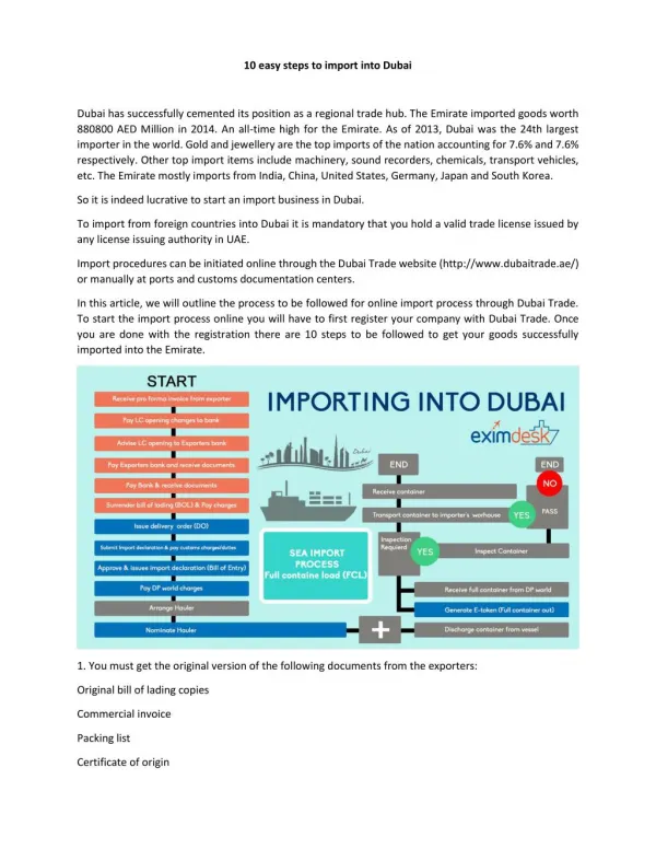 10 easy steps to import into Dubai