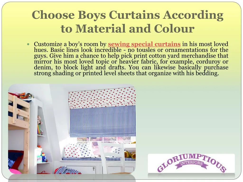 choose boys curtains according to material and colour