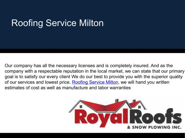 Roofing Milton