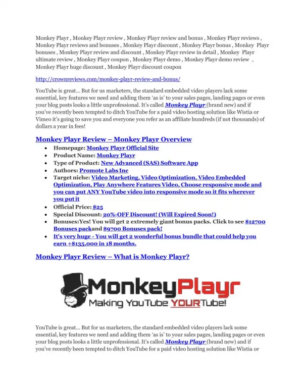Monkey Playr review & SECRETS bonus of Monkey Playr