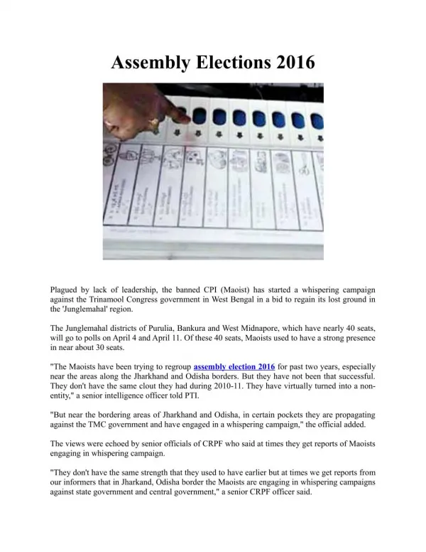 Assembly Elections 2016