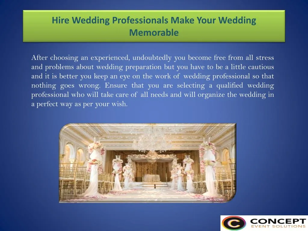 hire wedding professionals make your wedding memorable