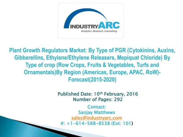 Plant growth regulators Market Exploding day by day as it is adopted by doctors worldwide.