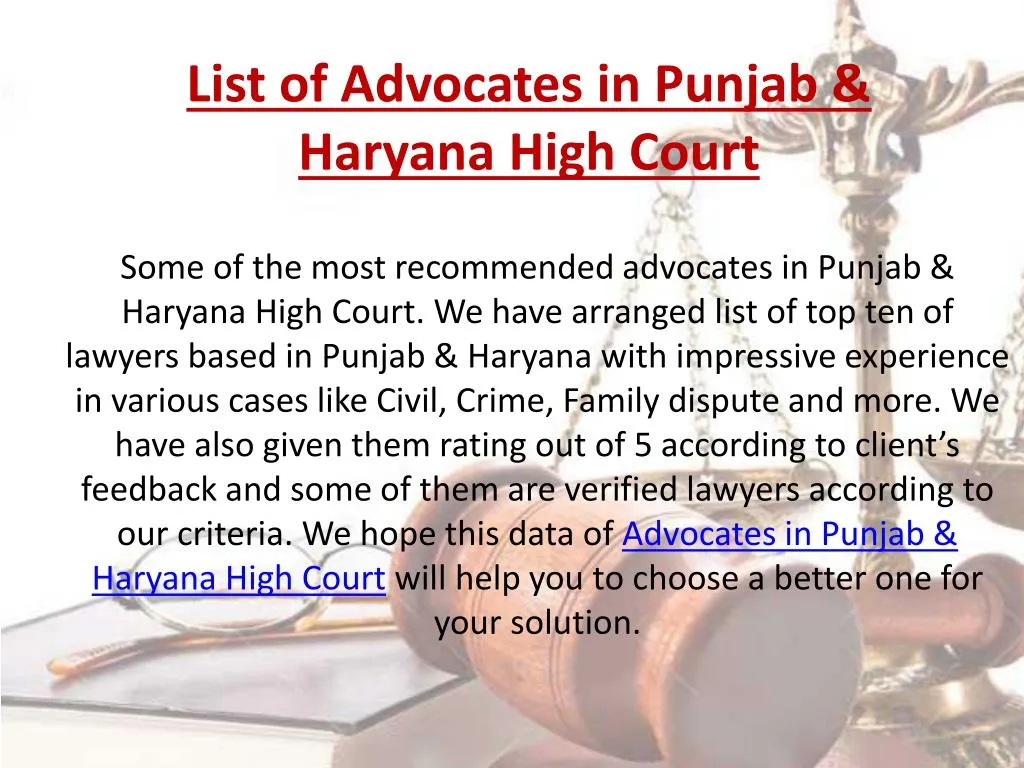list of advocates in punjab haryana high court