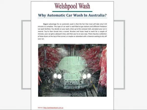 Why Automatic Car Wash in Australia