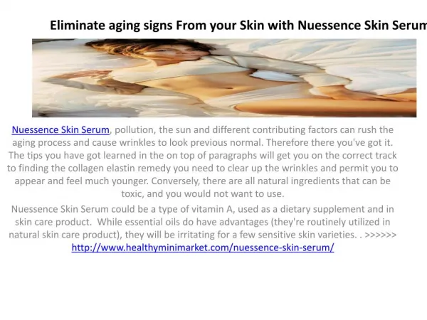 Nuessence Skin Serum Makes Your Skin Beautiful and Bright