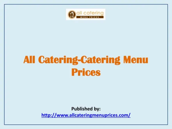Catering Menu Prices