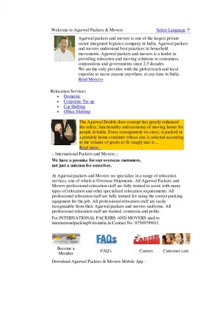 Agarwal Packers and Movers | Packers and Movers | Movers and Packers | Packers & Movers - slide 1