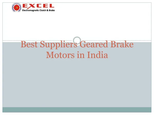 Geared Brake Motors India